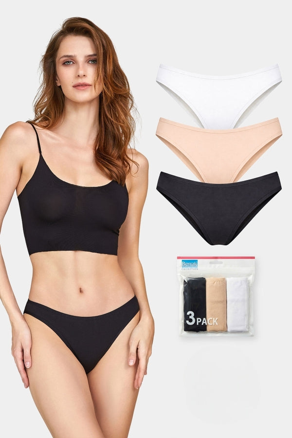 Kadın 3'lü Bikini Külot Seti | M-L-XL