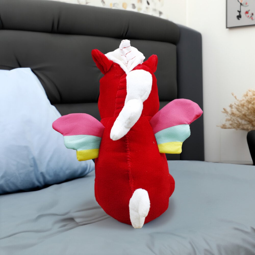 Oturan Unicorn Peluş 35 Cm Kırmızı