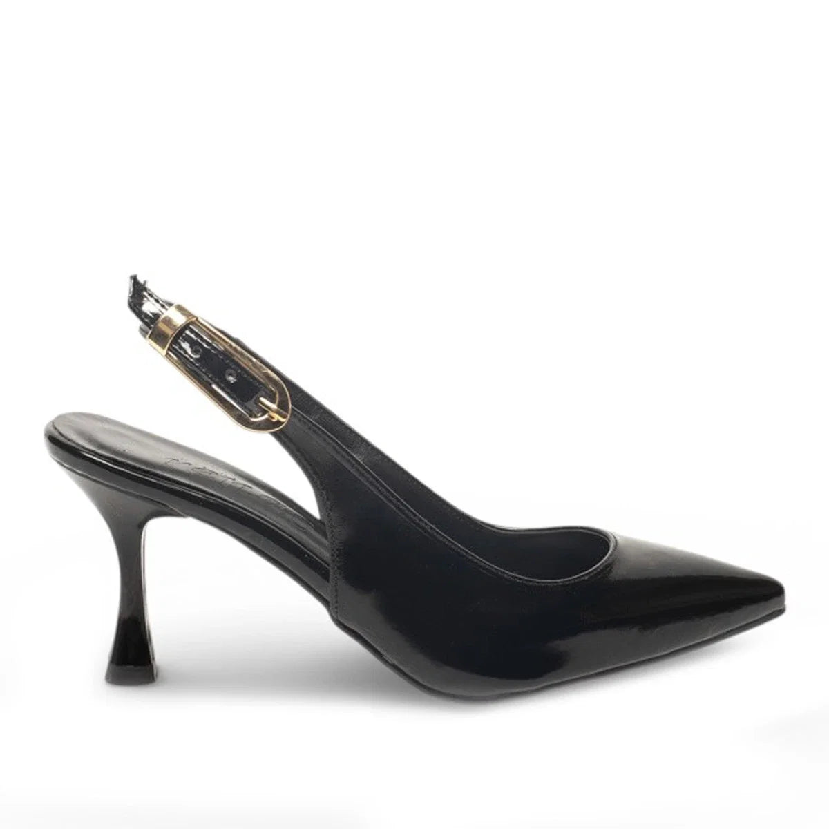 Zenne Stiletto 3002 Rugan Siyah Topuklu Ayakkabı