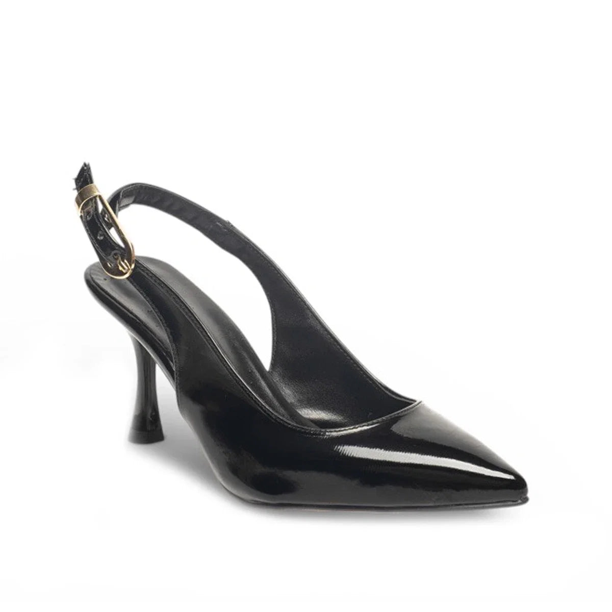 Zenne Stiletto 3002 Rugan Siyah Topuklu Ayakkabı