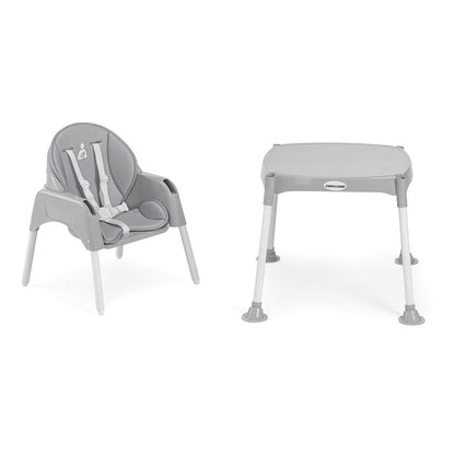 Wellgro Pretty 3 in 1 Mama Sandalyesi ve Çalışma Masası – Minderli, Metal Pimli, Gri