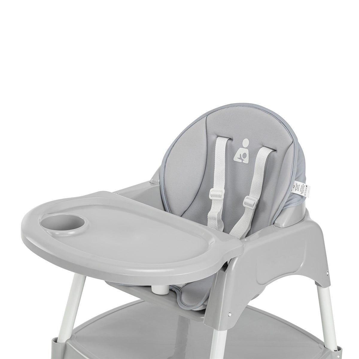 Wellgro Pretty 3 in 1 Mama Sandalyesi ve Çalışma Masası – Minderli, Metal Pimli, Gri