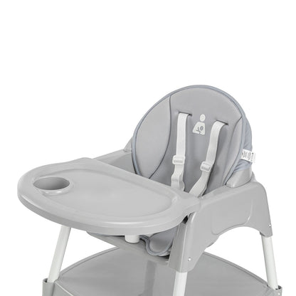 Wellgro Pretty 3 in 1 Mama Sandalyesi ve Çalışma Masası – Minderli, Metal Pimli, Gri