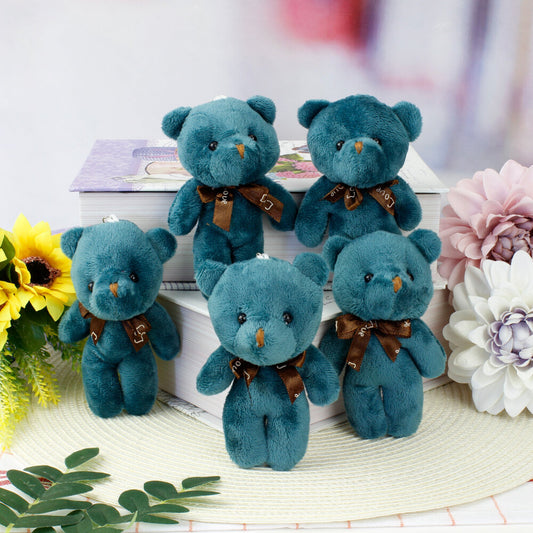 Fiyonklu Peluş Ayıcık Anahtarlık Zümrüt 12'li Paket